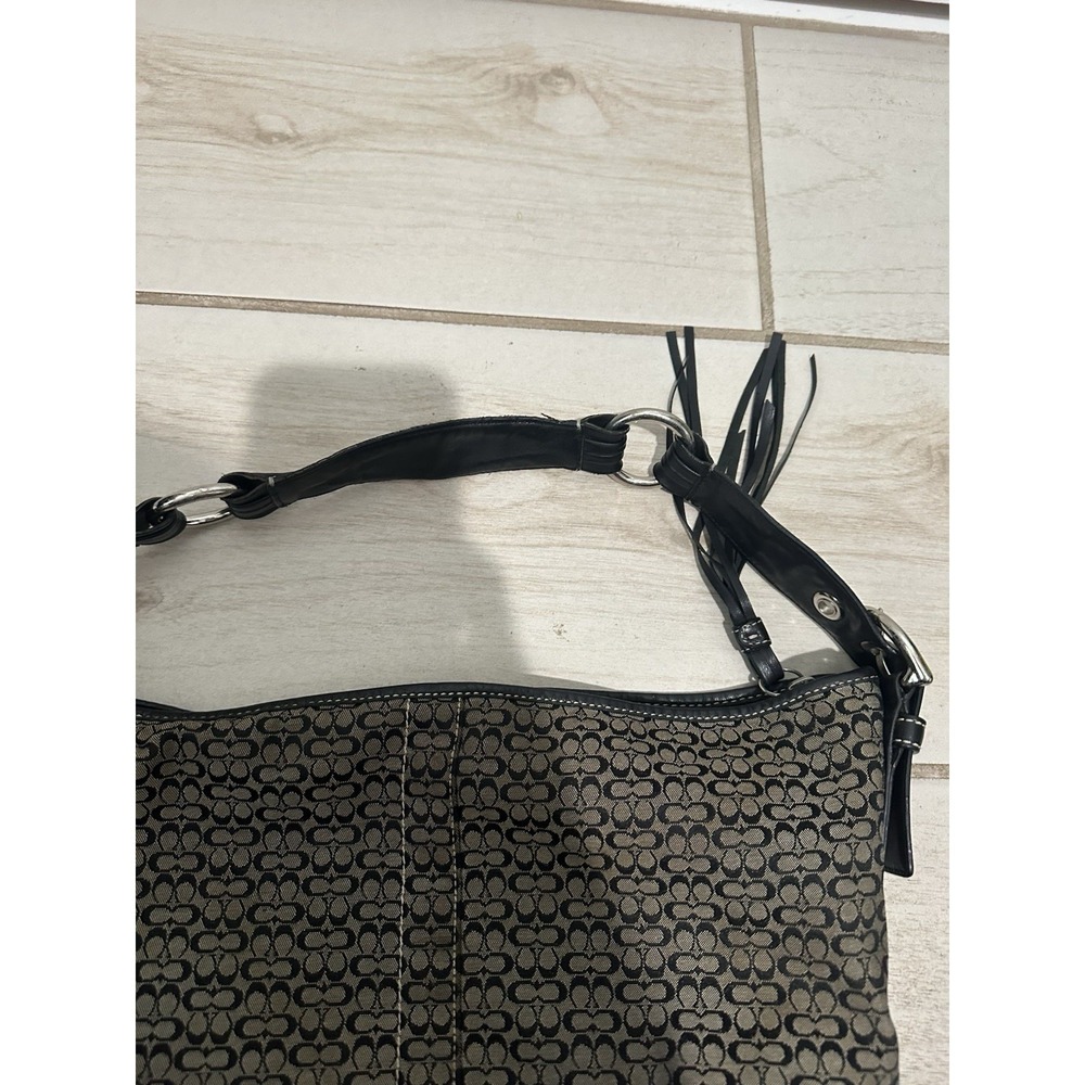 vintage Coach Soho signature hobo shoulder bag Black And Grey - Picture 5 of 11